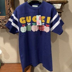 100% Authentic GUCCI Apple Print Jersey T- Shirt Size: XS